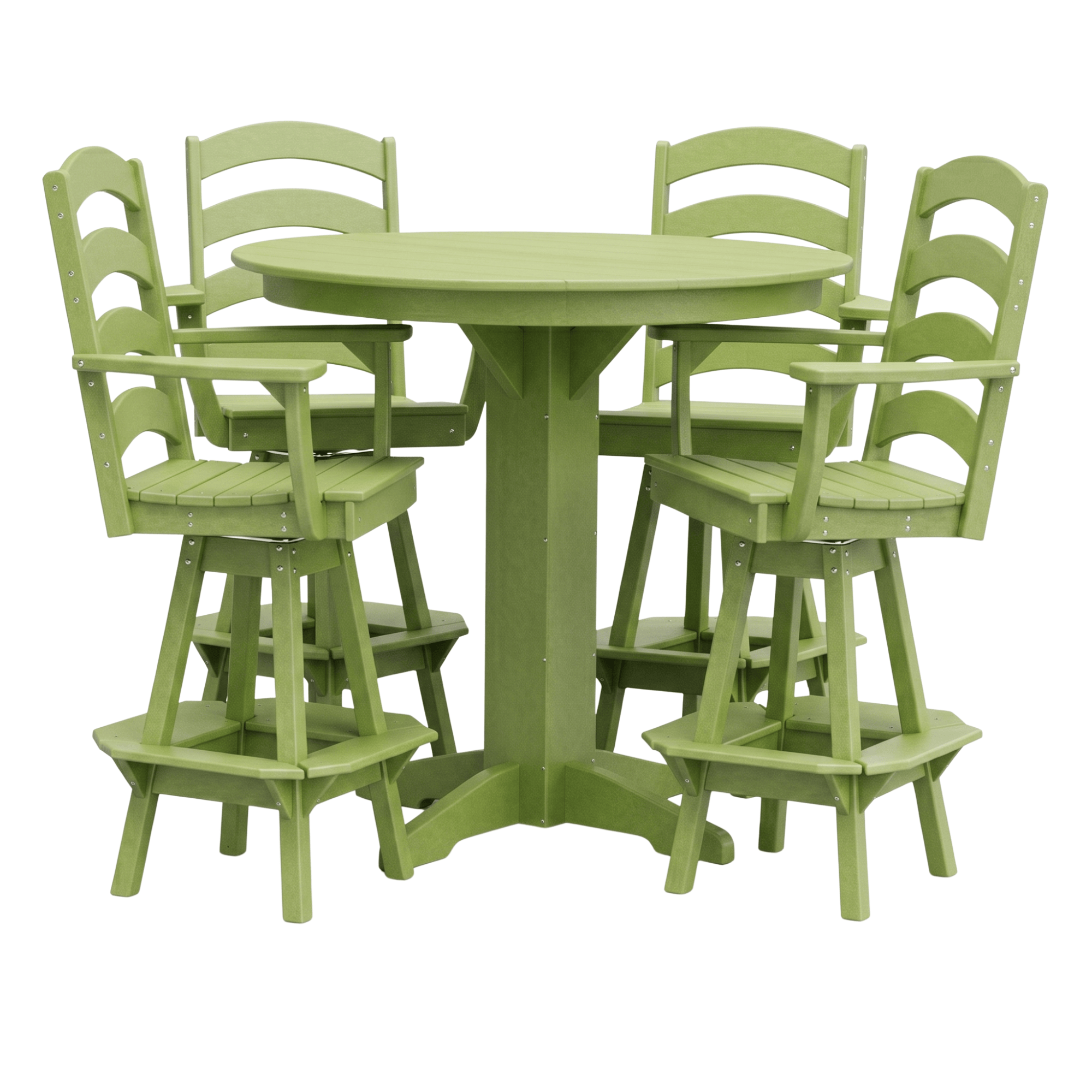 Keystone Amish Co. Poly Composite Josie 5-Piece Bar Dining Set with Round Table