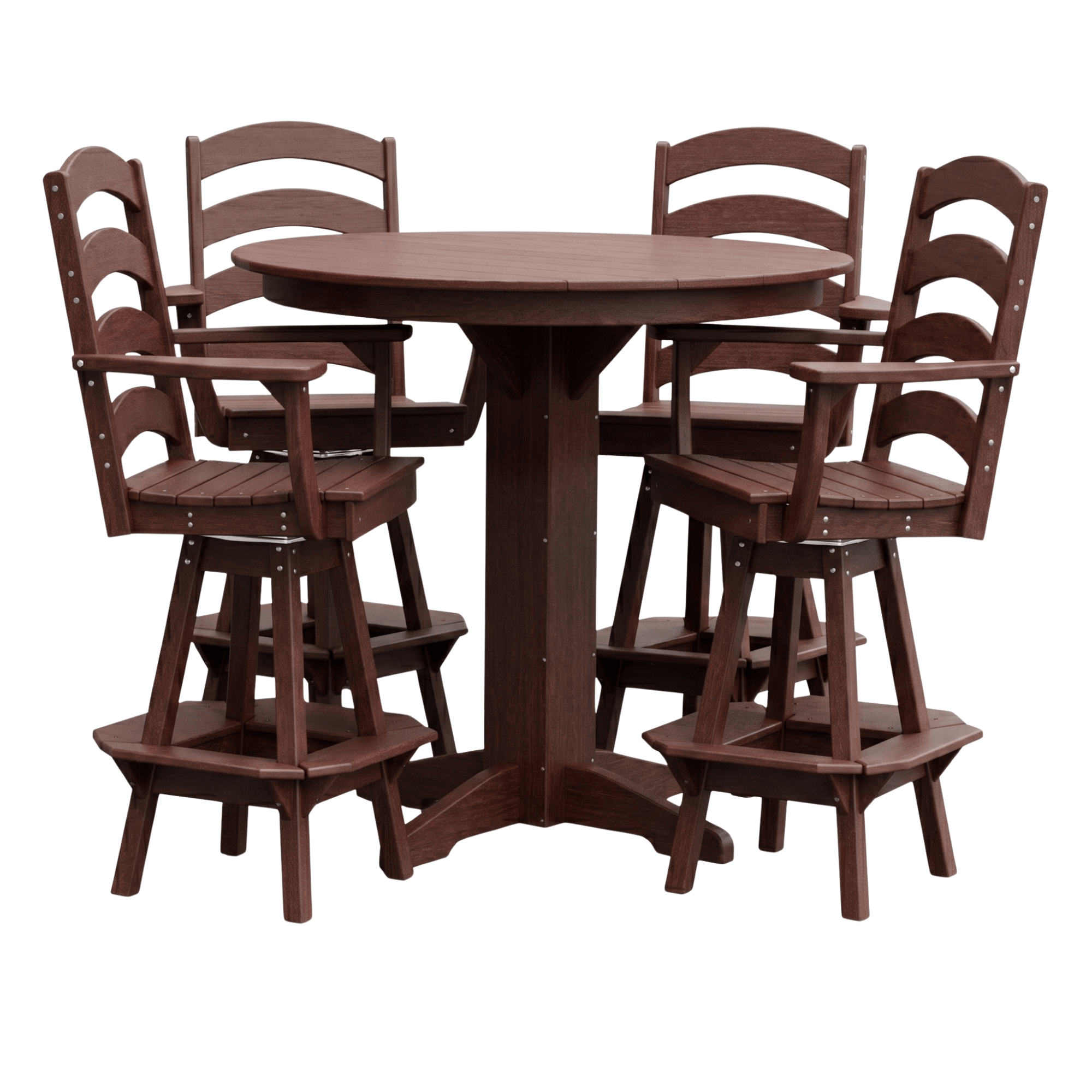 Keystone Amish Co. Poly Composite Josie 5-Piece Bar Dining Set with Round Table