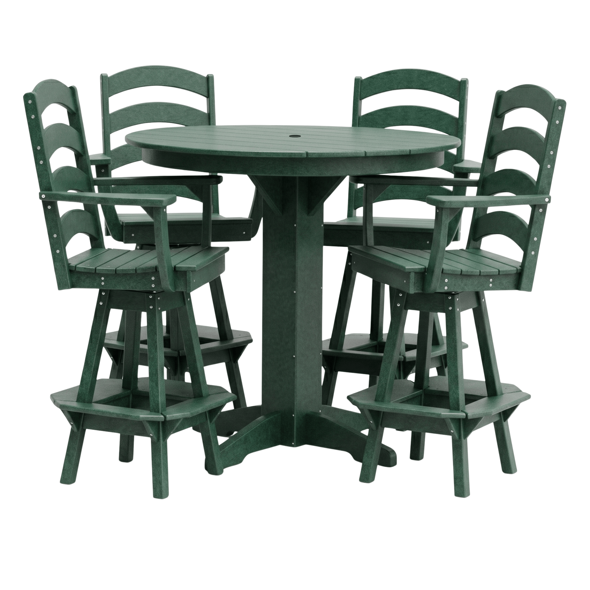 Keystone Amish Co. Poly Composite Josie 5-Piece Bar Dining Set with Round Table