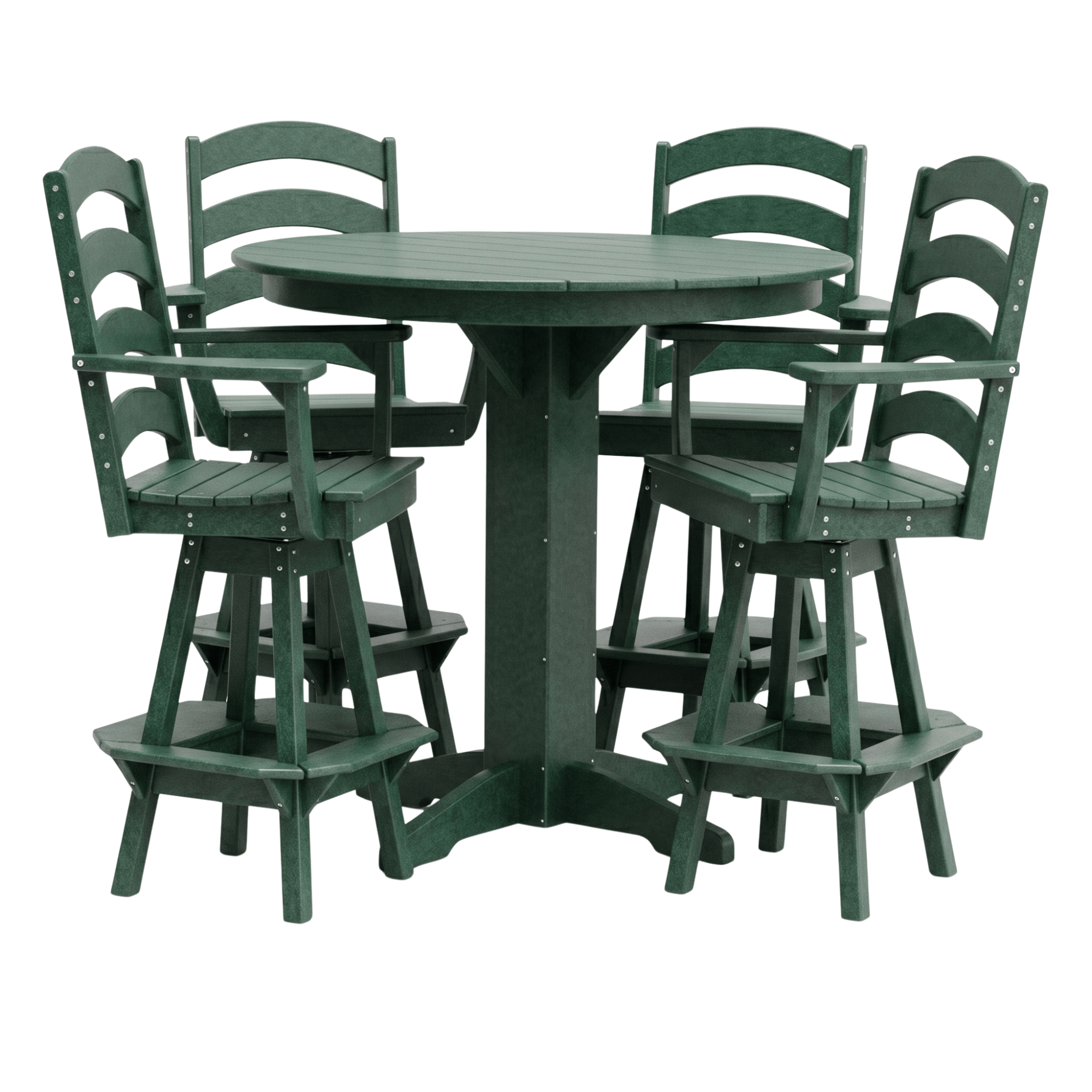Keystone Amish Co. Poly Composite Josie 5-Piece Bar Dining Set with Round Table
