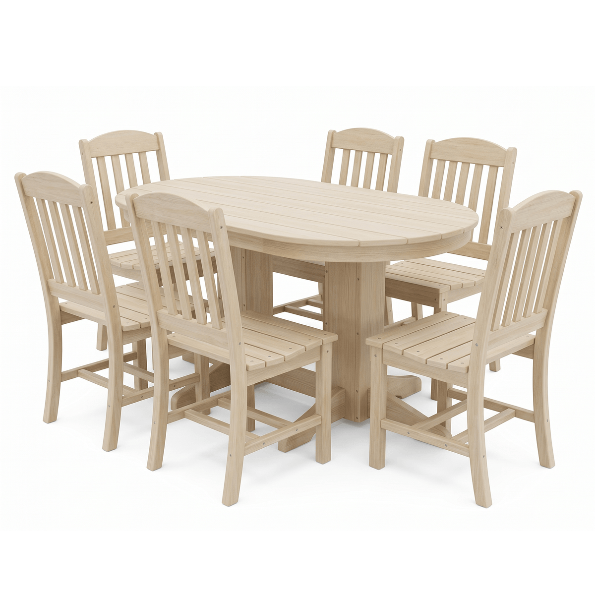 Keystone Amish Co. Classic 7-Piece Poly Lumber Oval Outdoor Dining Set