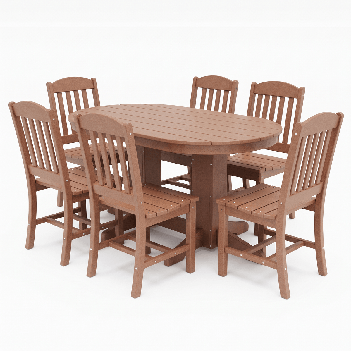 Keystone Amish Co. Classic 7-Piece Poly Lumber Oval Outdoor Dining Set