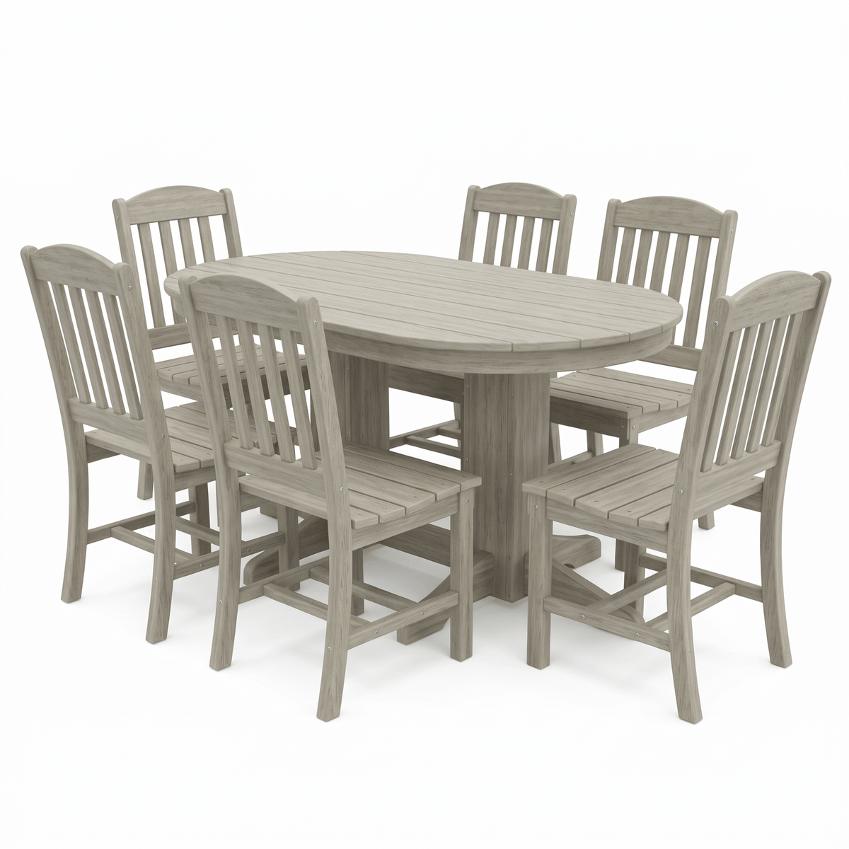 Keystone Amish Co. Classic 7-Piece Poly Lumber Oval Outdoor Dining Set
