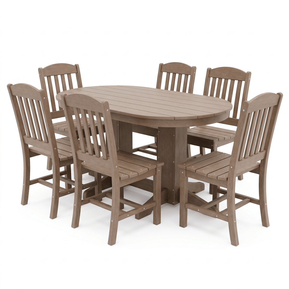 Keystone Amish Co. Classic 7-Piece Poly Lumber Oval Outdoor Dining Set