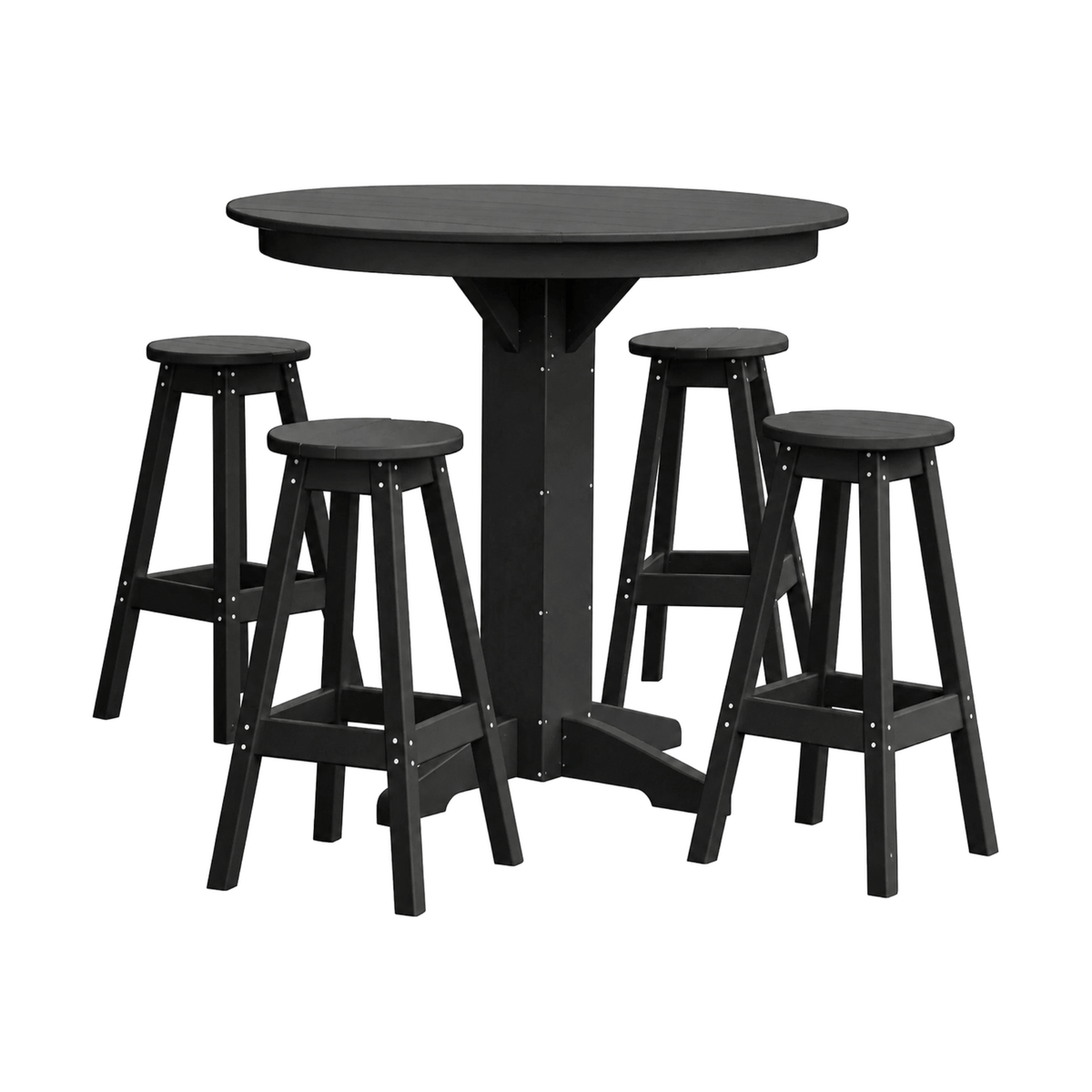 Keystone Amish Co. Poly Composite Sierra 5-Piece Bar Set with Round Table