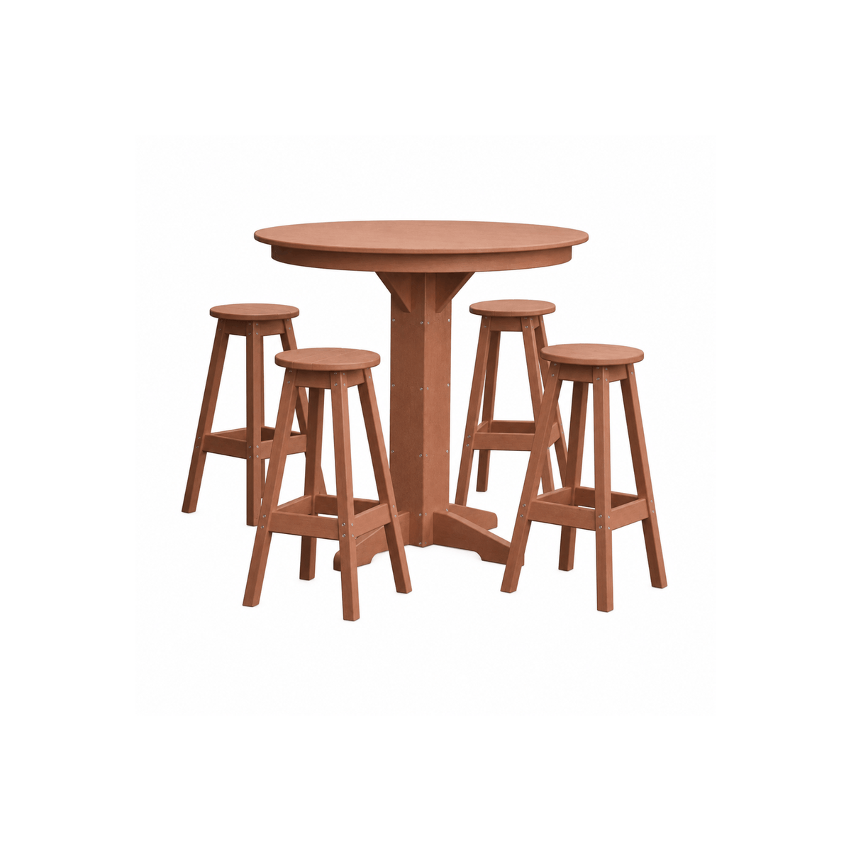 Keystone Amish Co. Poly Composite Sierra 5-Piece Bar Set with Round Table