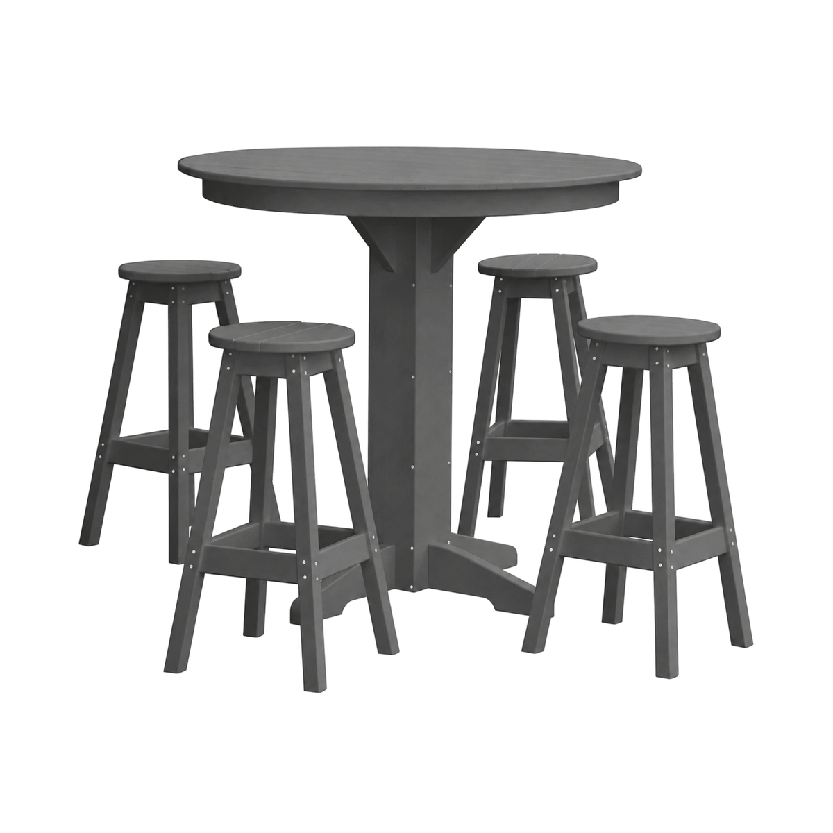 Keystone Amish Co. Poly Composite Sierra 5-Piece Bar Set with Round Table