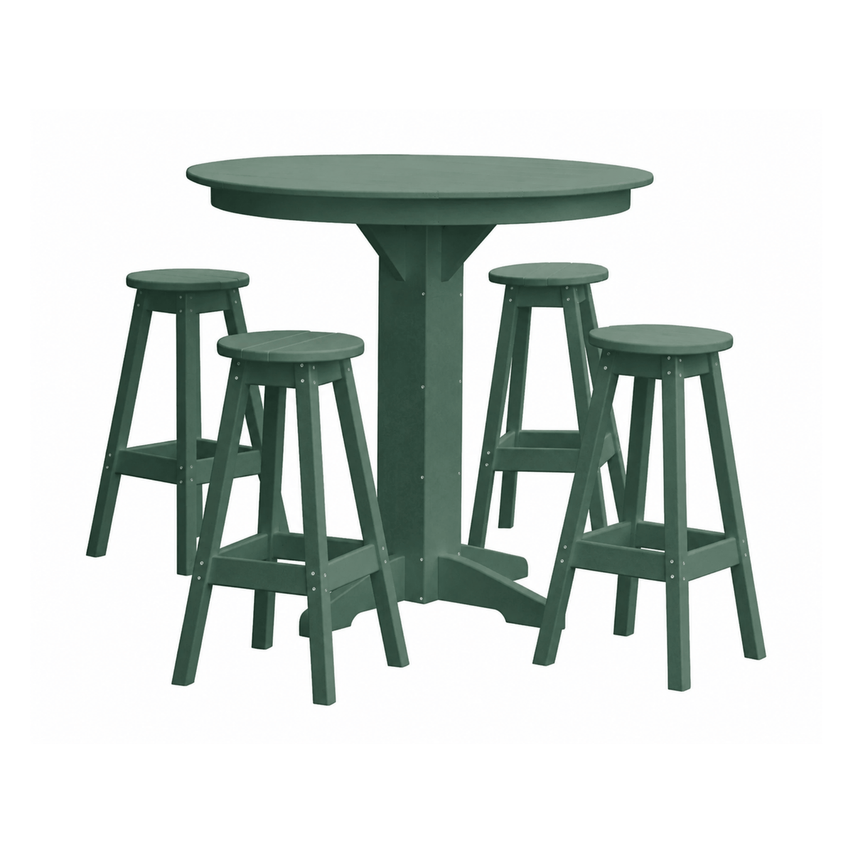 Keystone Amish Co. Poly Composite Sierra 5-Piece Bar Set with Round Table