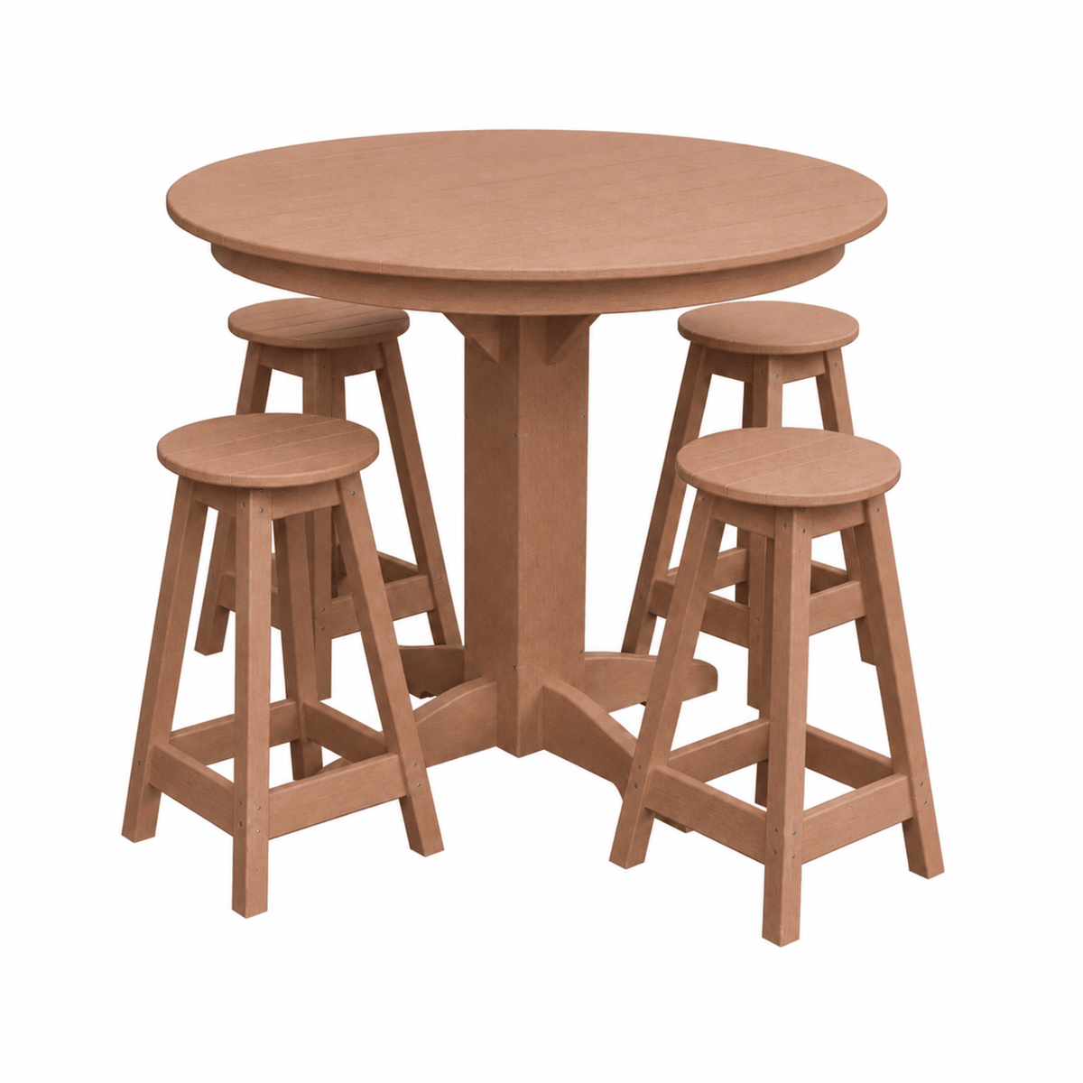 Keystone Amish Co. Poly Composite Sierra 5-Piece Counter Height Dining Set with Round Table