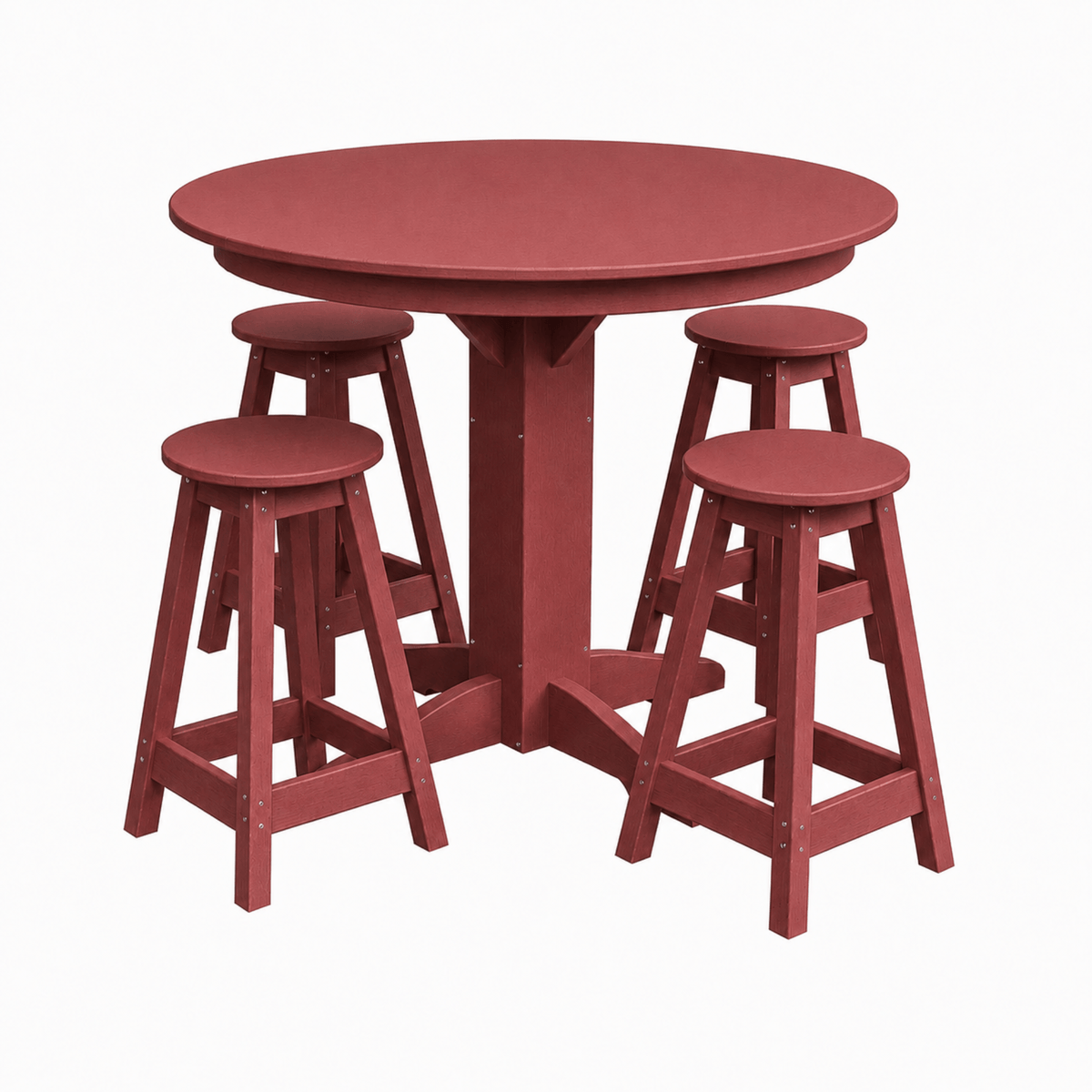 Keystone Amish Co. Poly Composite Sierra 5-Piece Counter Height Dining Set with Round Table