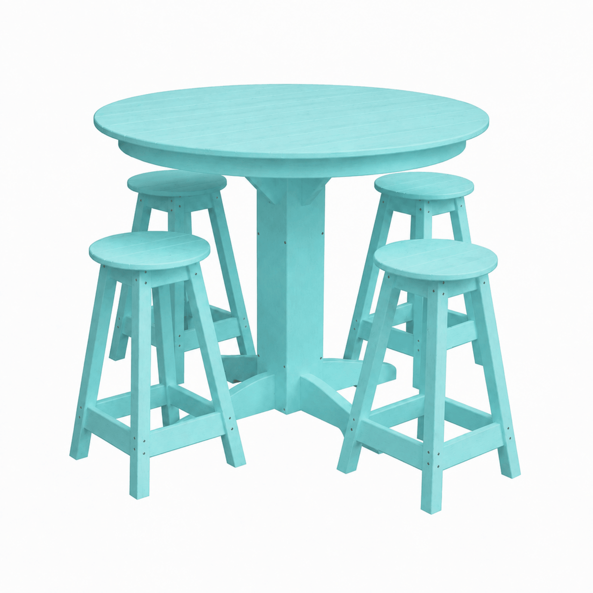 Keystone Amish Co. Poly Composite Sierra 5-Piece Counter Height Dining Set with Round Table