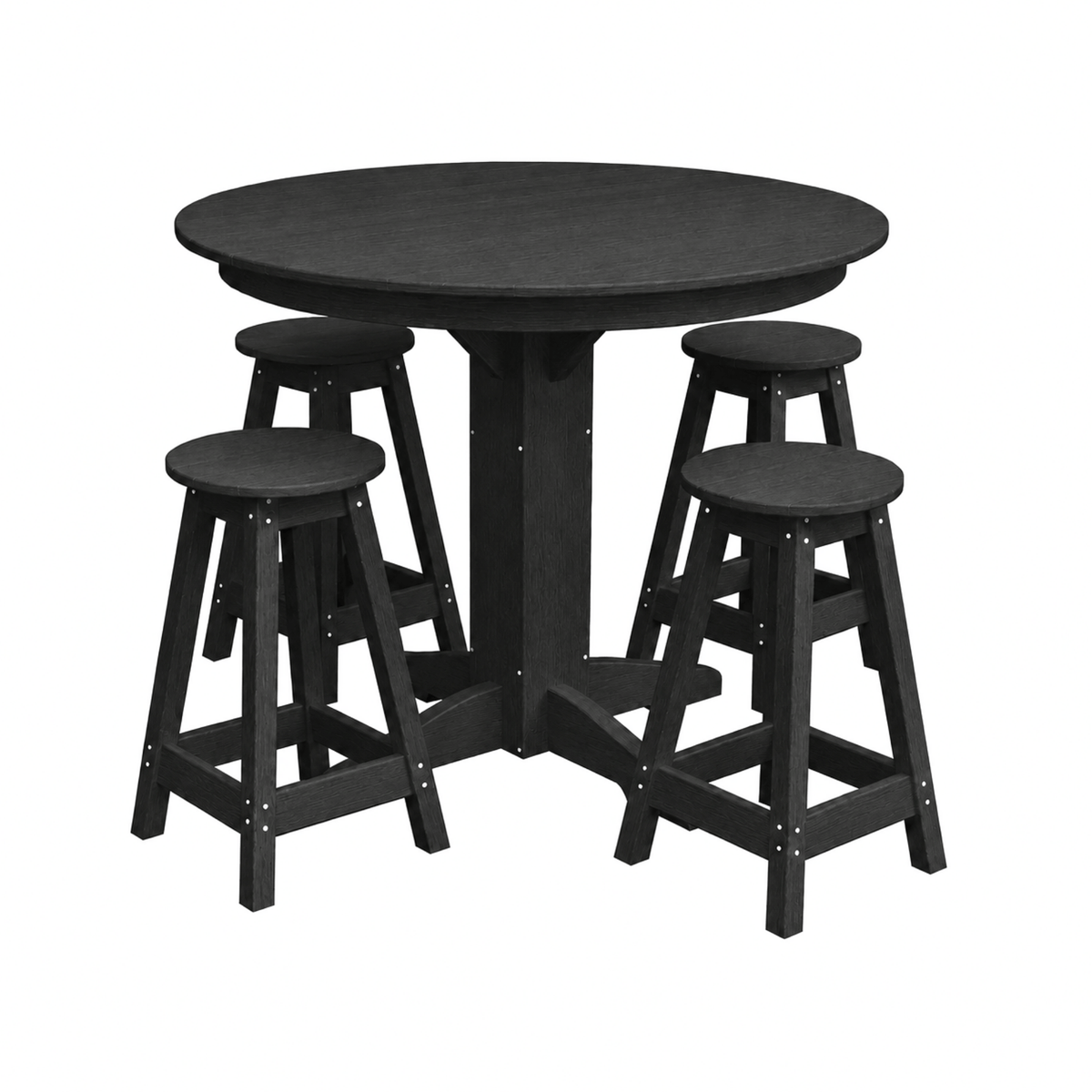 Keystone Amish Co. Poly Composite Sierra 5-Piece Counter Height Dining Set with Round Table