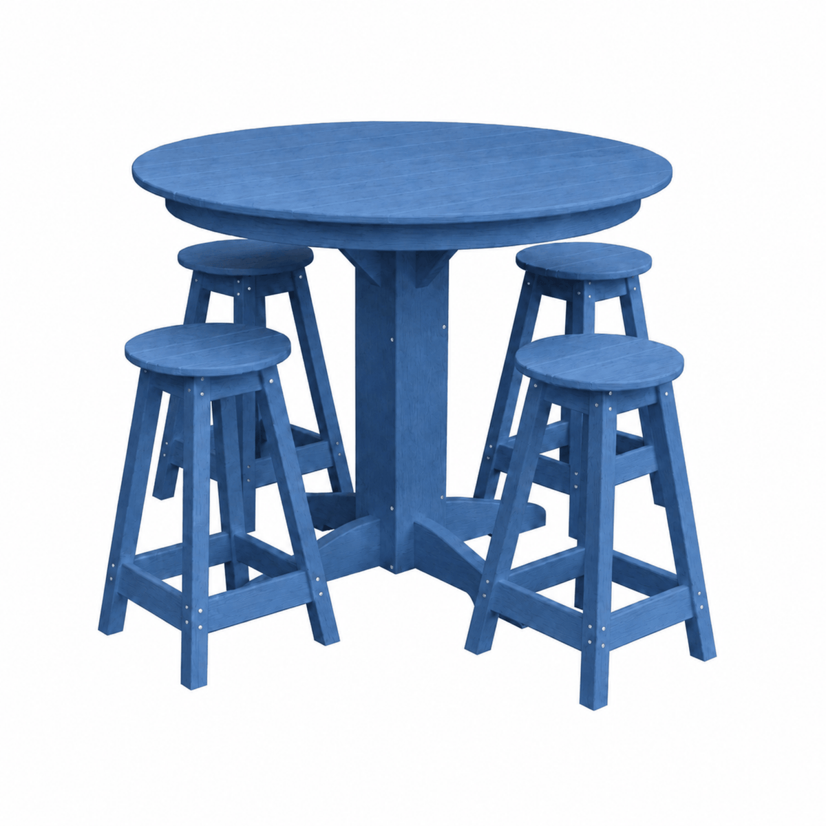 Keystone Amish Co. Poly Composite Sierra 5-Piece Counter Height Dining Set with Round Table
