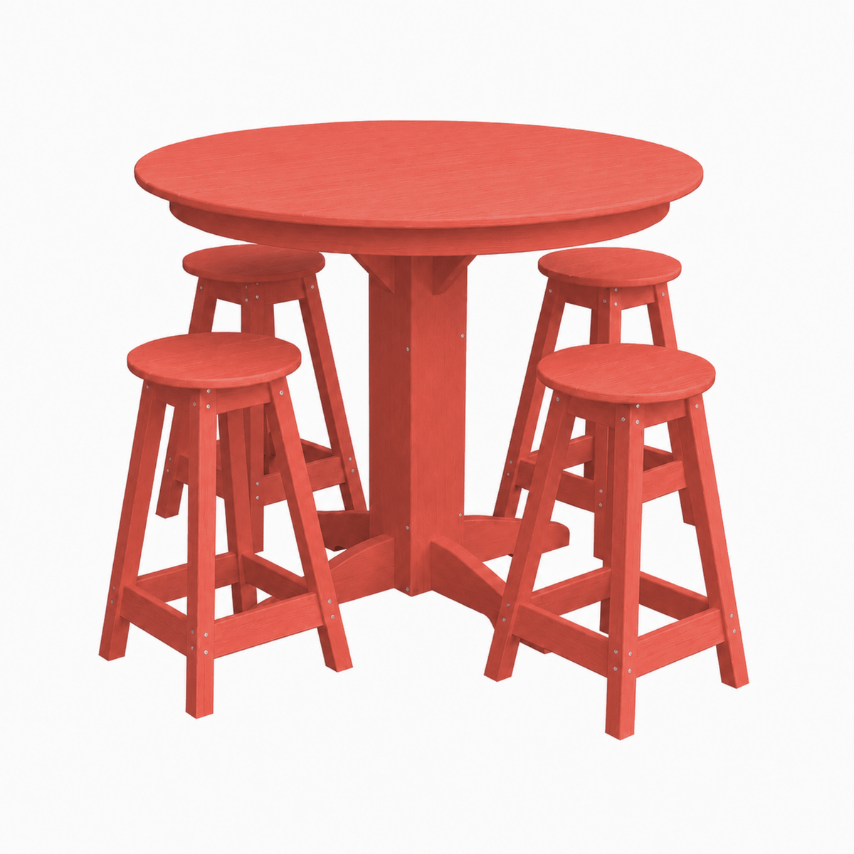 Keystone Amish Co. Poly Composite Sierra 5-Piece Counter Height Dining Set with Round Table