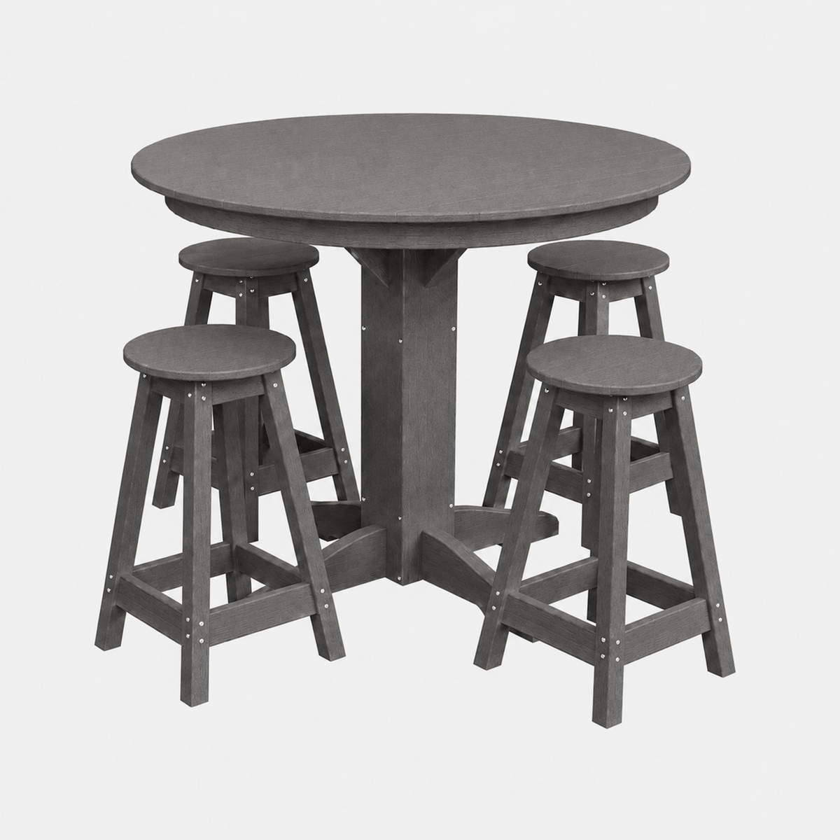 Keystone Amish Co. Poly Composite Sierra 5-Piece Counter Height Dining Set with Round Table