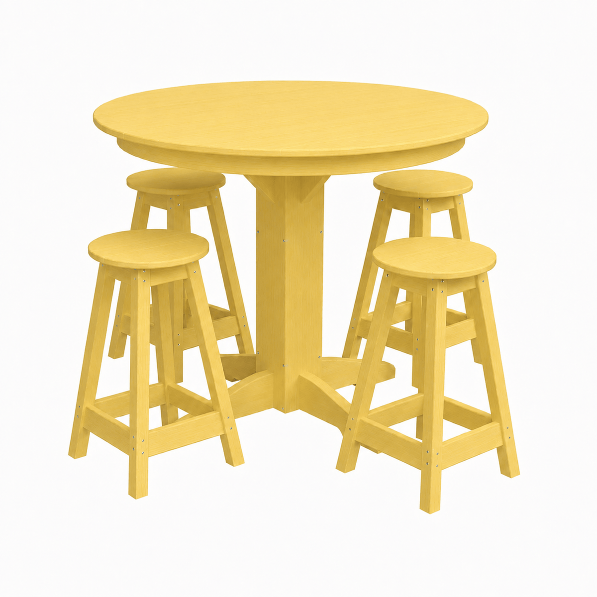 Keystone Amish Co. Poly Composite Sierra 5-Piece Counter Height Dining Set with Round Table