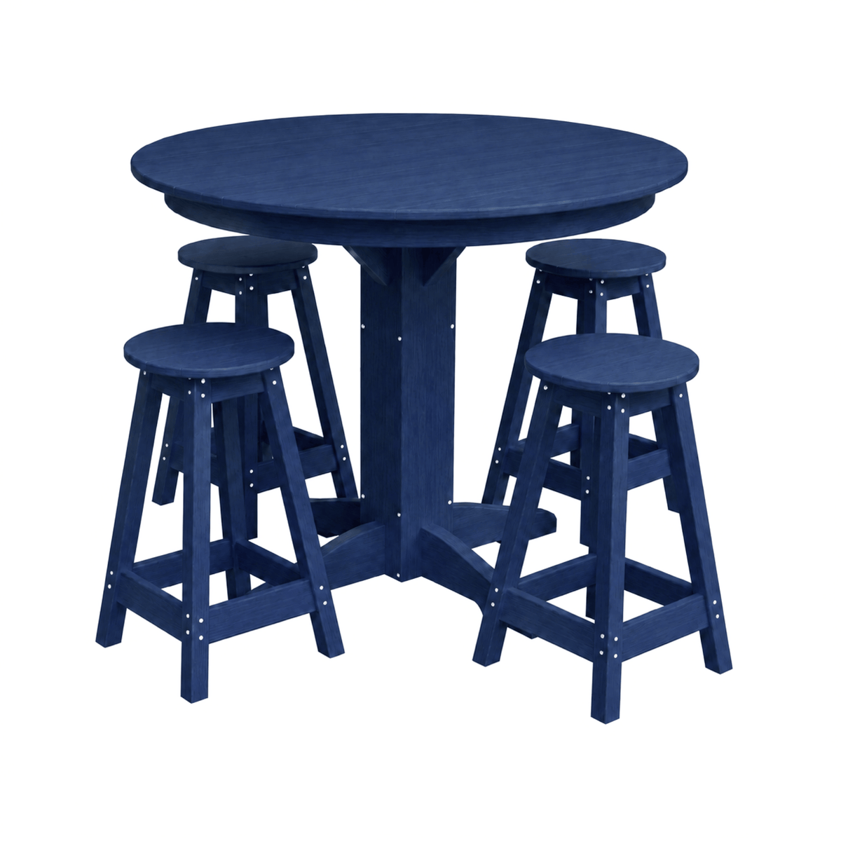 Keystone Amish Co. Poly Composite Sierra 5-Piece Counter Height Dining Set with Round Table