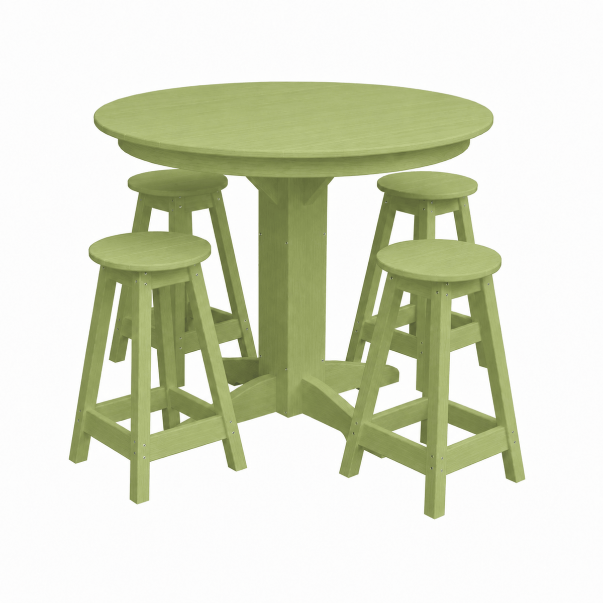 Keystone Amish Co. Poly Composite Sierra 5-Piece Counter Height Dining Set with Round Table