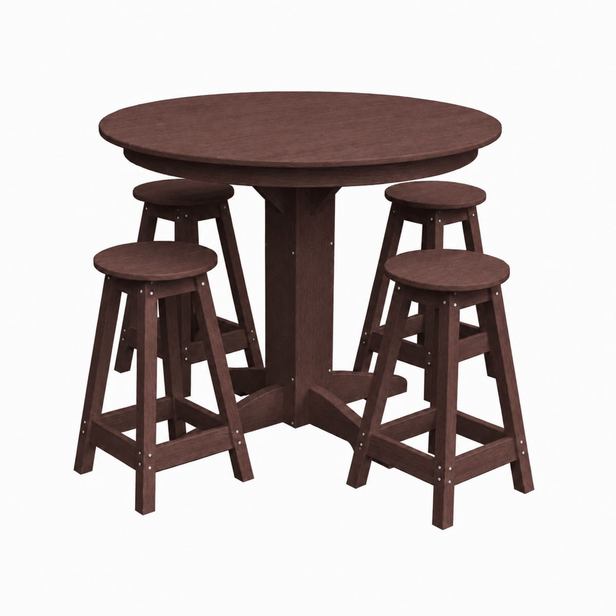 Keystone Amish Co. Poly Composite Sierra 5-Piece Counter Height Dining Set with Round Table