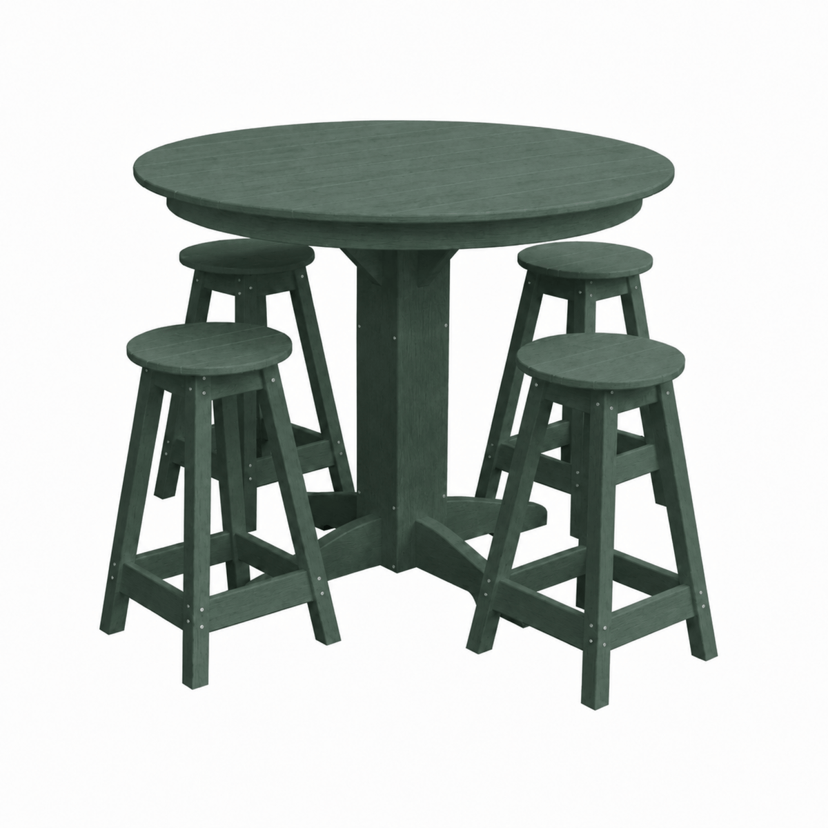 Keystone Amish Co. Poly Composite Sierra 5-Piece Counter Height Dining Set with Round Table
