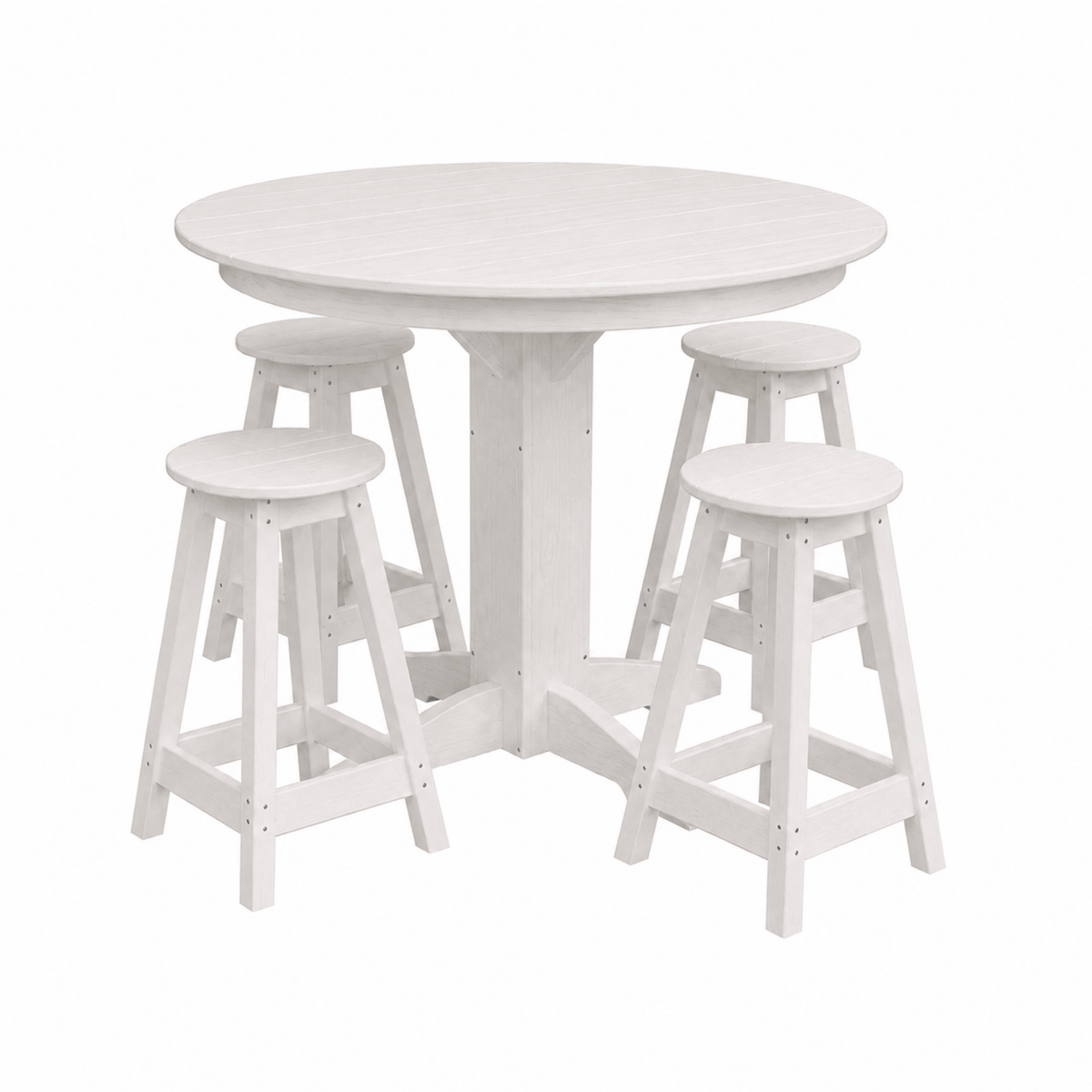 Keystone Amish Co. Poly Composite Sierra 5-Piece Counter Height Dining Set with Round Table