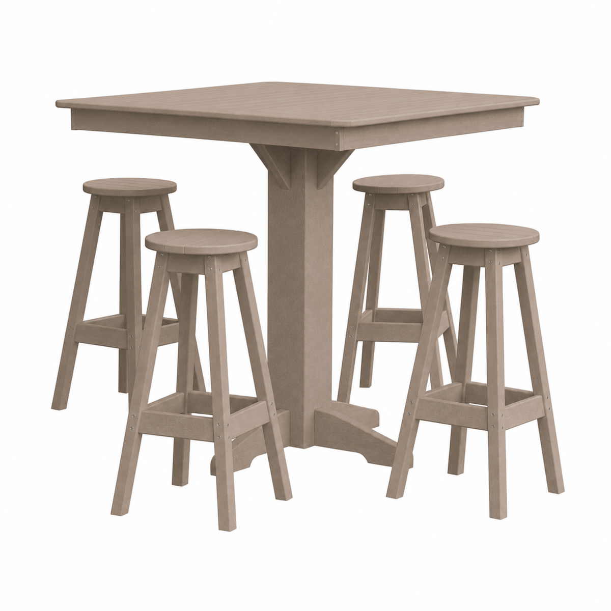 Keystone Amish Co. Sierra 5-Piece Poly Bar Stool Dining Set