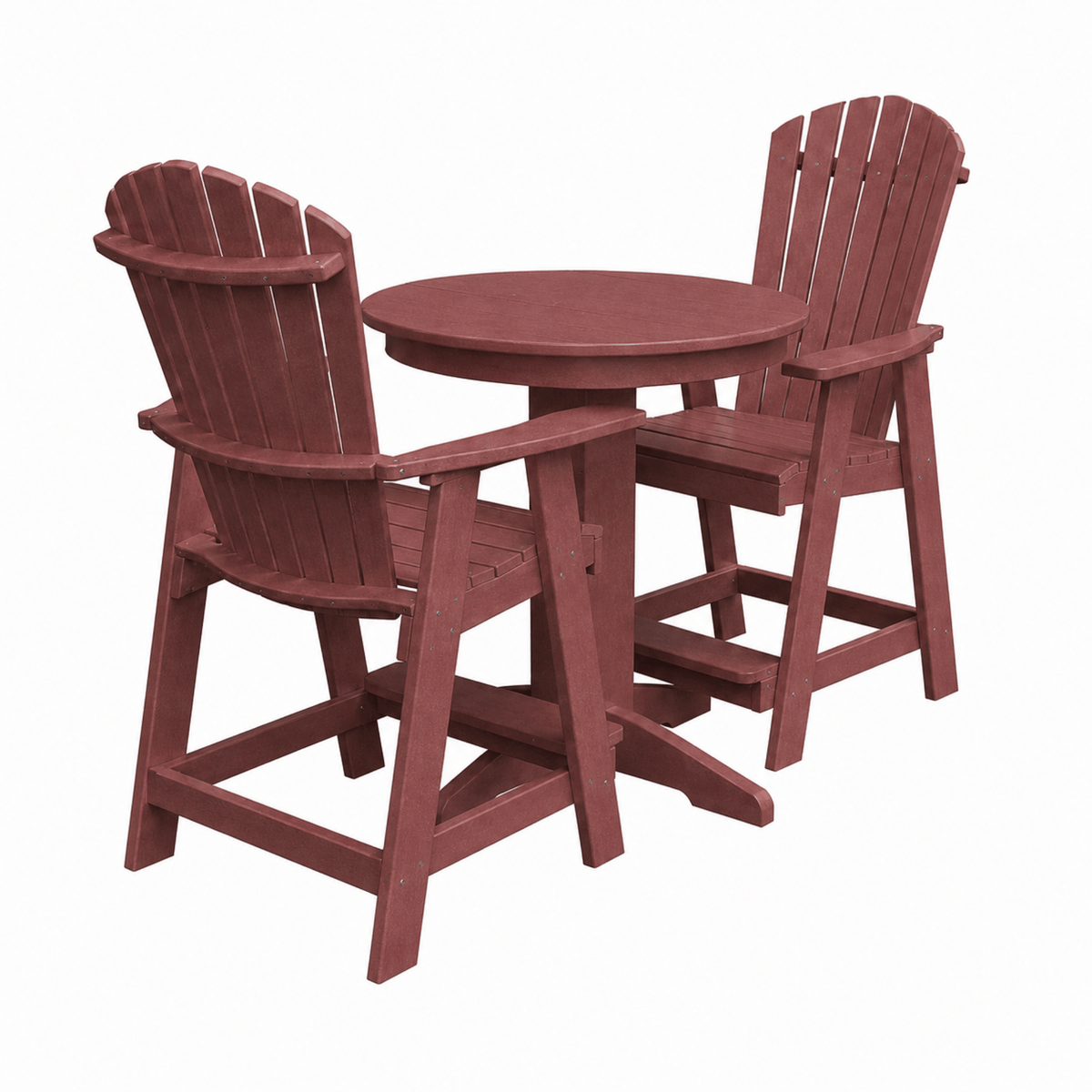 Keystone Amish Co. Sunburst 3-Piece Counter Height Dining Set with Round Table