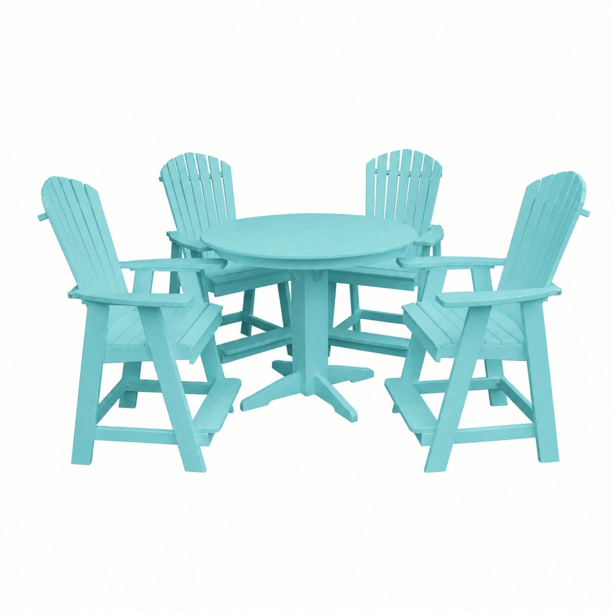 Keystone Amish Co. Sunburst 5-Piece Counter Height Poly Round Dining Set
