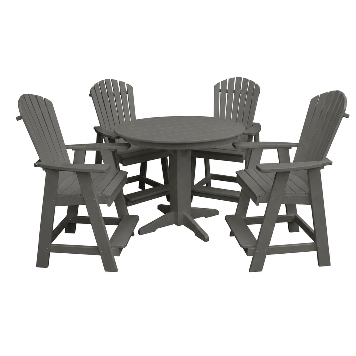 Keystone Amish Co. Sunburst 5-Piece Counter Height Poly Round Dining Set