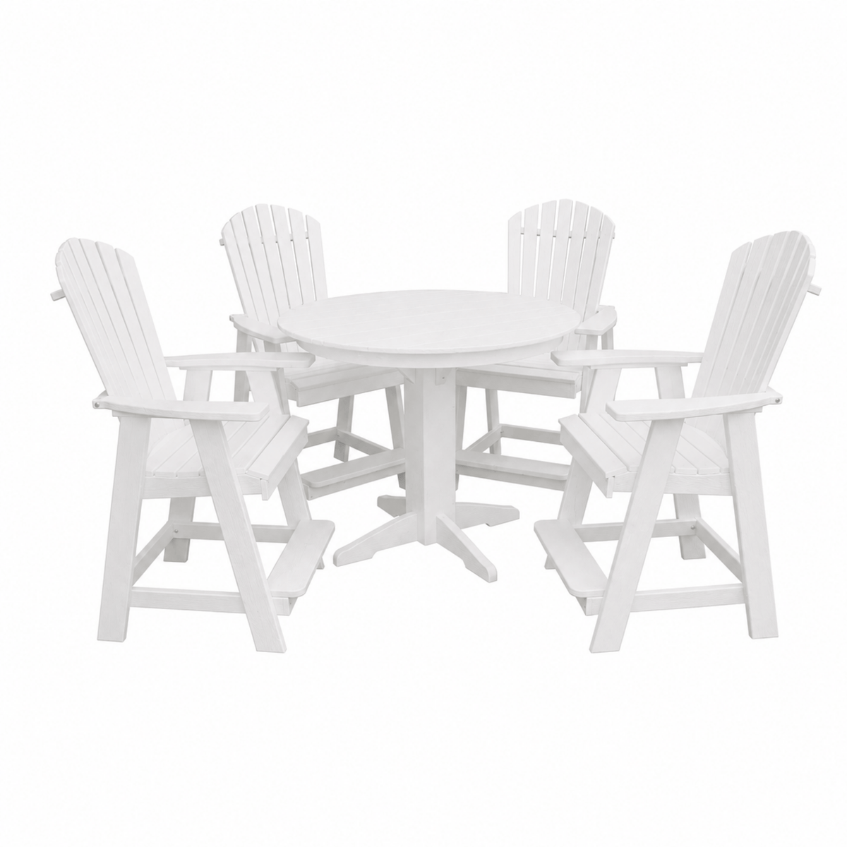 Keystone Amish Co. Sunburst 5-Piece Counter Height Poly Round Dining Set