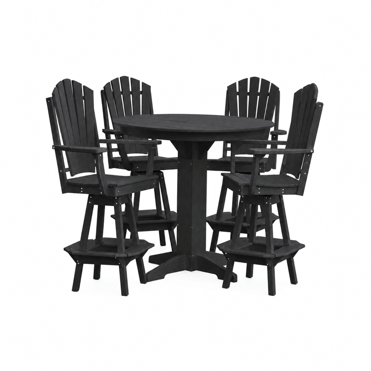 Keystone Amish Co. Sunburst 5-Piece Poly Bar Dining Set with Round Table