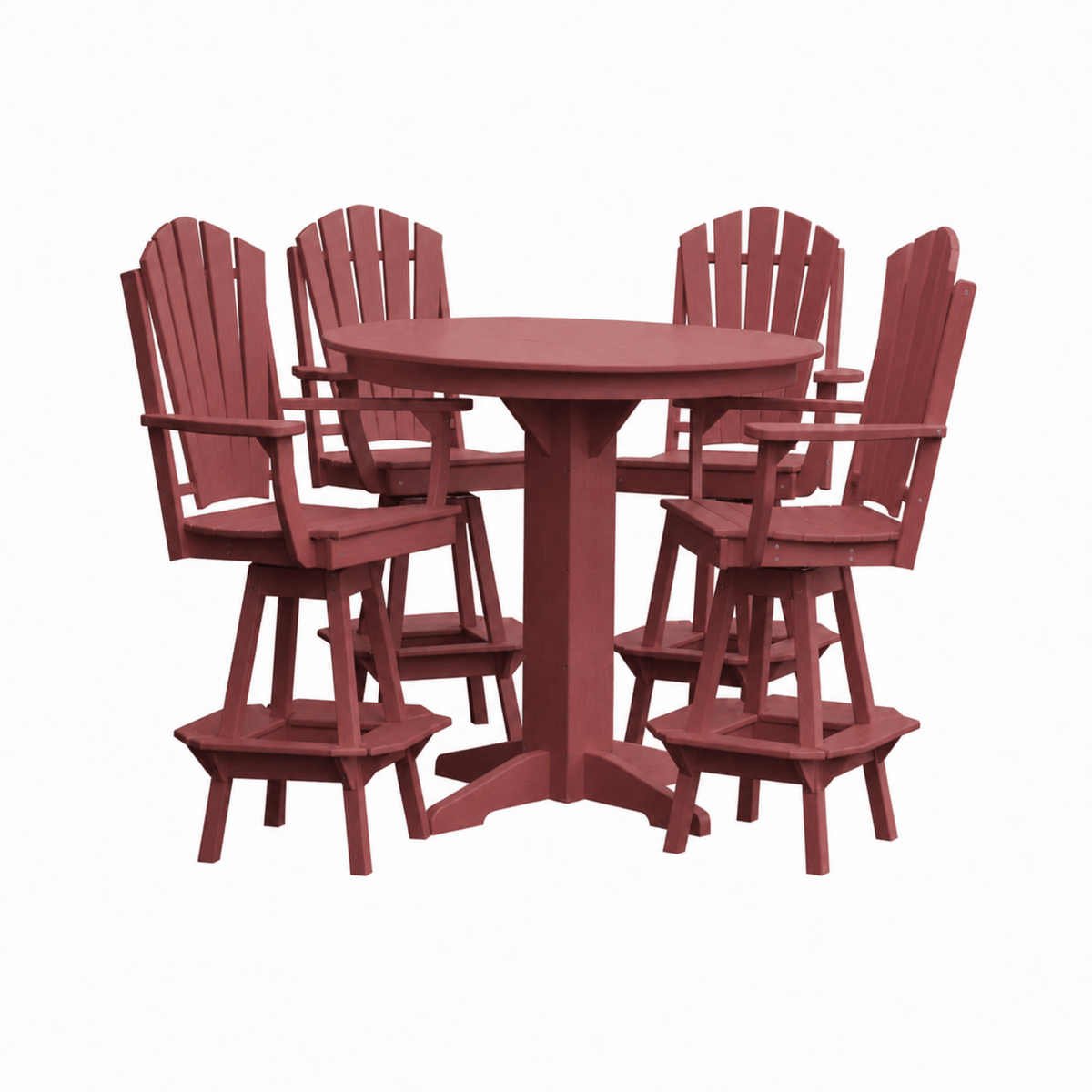 Keystone Amish Co. Sunburst 5-Piece Poly Bar Dining Set with Round Table