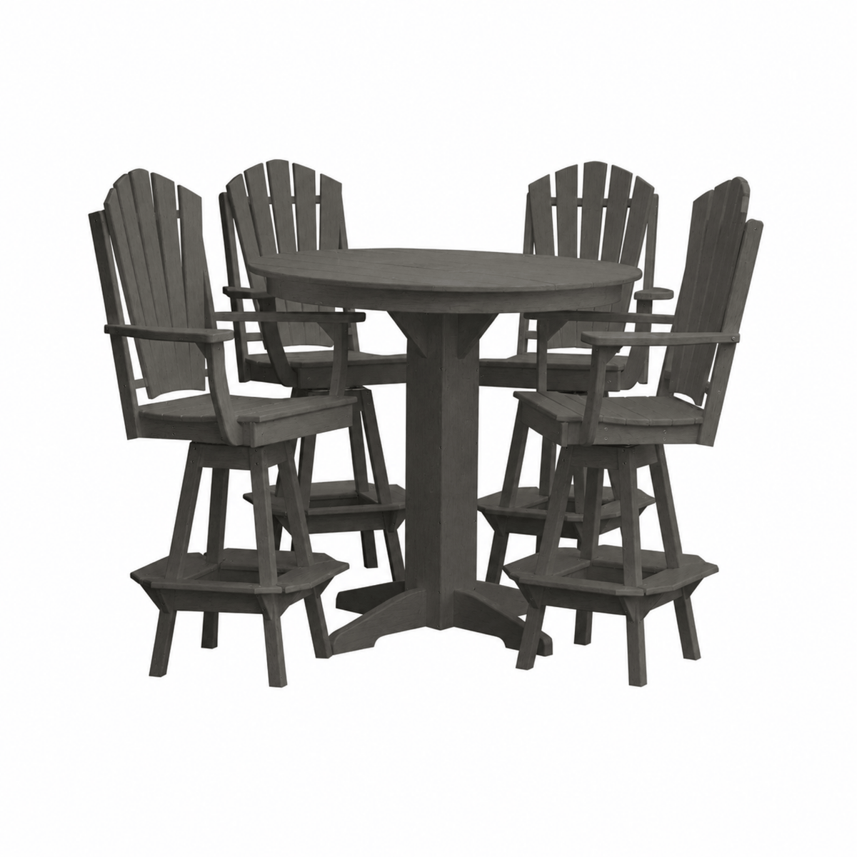 Keystone Amish Co. Sunburst 5-Piece Poly Bar Dining Set with Round Table