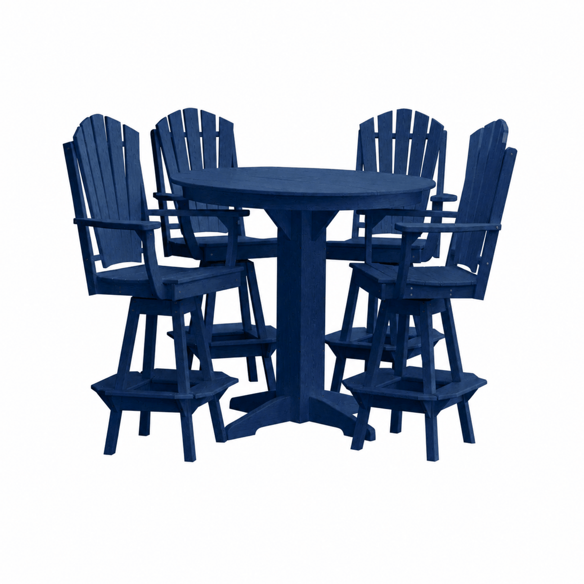 Keystone Amish Co. Sunburst 5-Piece Poly Bar Dining Set with Round Table