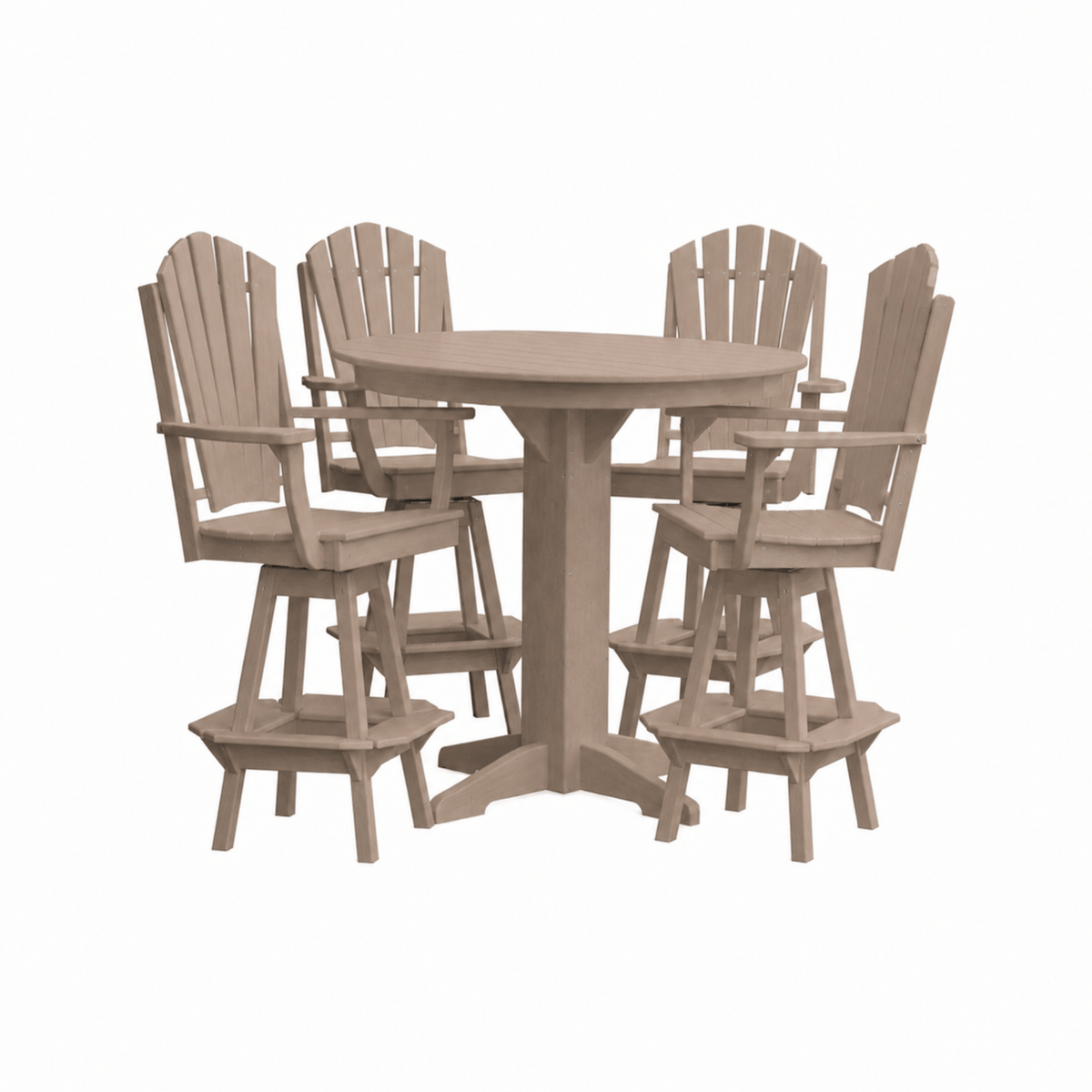 Keystone Amish Co. Sunburst 5-Piece Poly Bar Dining Set with Round Table