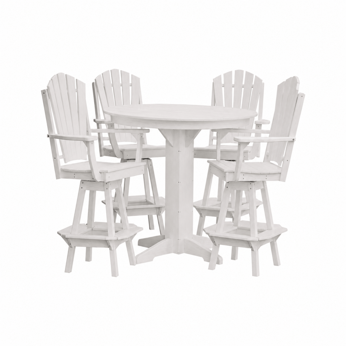 Keystone Amish Co. Sunburst 5-Piece Poly Bar Dining Set with Round Table