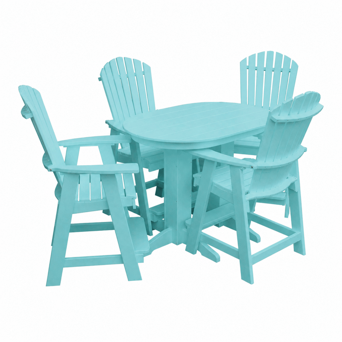 Keystone Amish Co. Sunburst 5-Piece Poly Counter Height Oval Dining Set