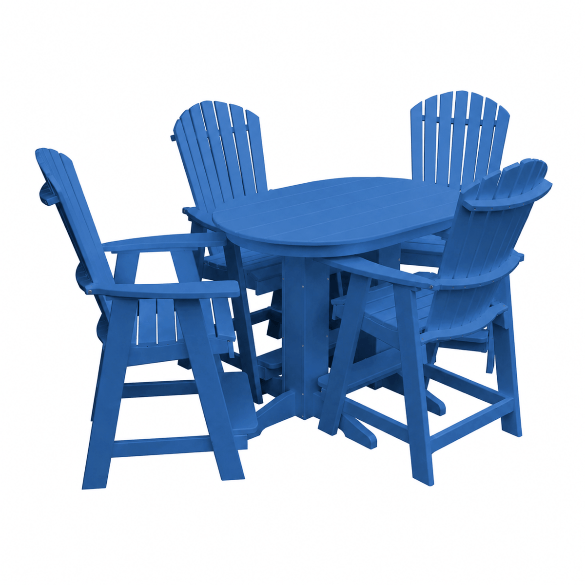 Keystone Amish Co. Sunburst 5-Piece Poly Counter Height Oval Dining Set