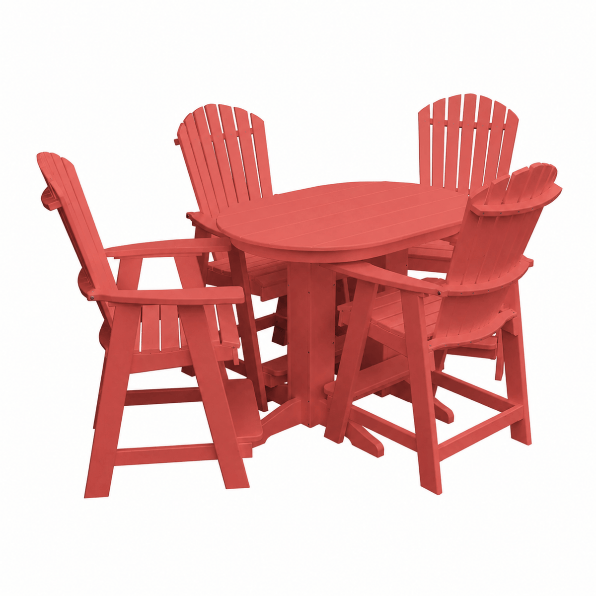 Keystone Amish Co. Sunburst 5-Piece Poly Counter Height Oval Dining Set