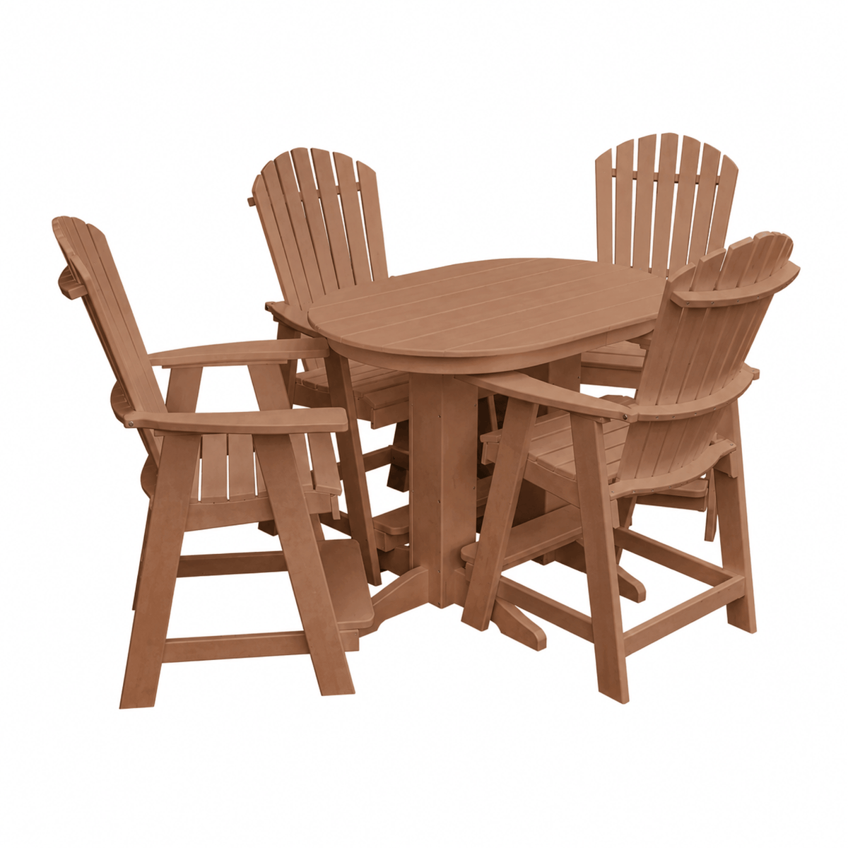 Keystone Amish Co. Sunburst 5-Piece Poly Counter Height Oval Dining Set