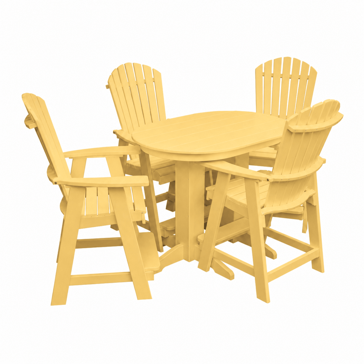 Keystone Amish Co. Sunburst 5-Piece Poly Counter Height Oval Dining Set