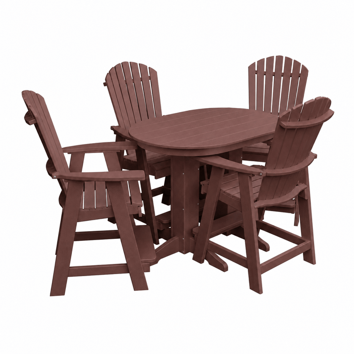 Keystone Amish Co. Sunburst 5-Piece Poly Counter Height Oval Dining Set