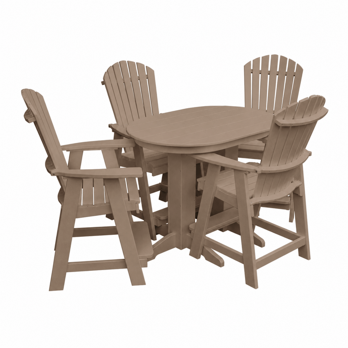 Keystone Amish Co. Sunburst 5-Piece Poly Counter Height Oval Dining Set