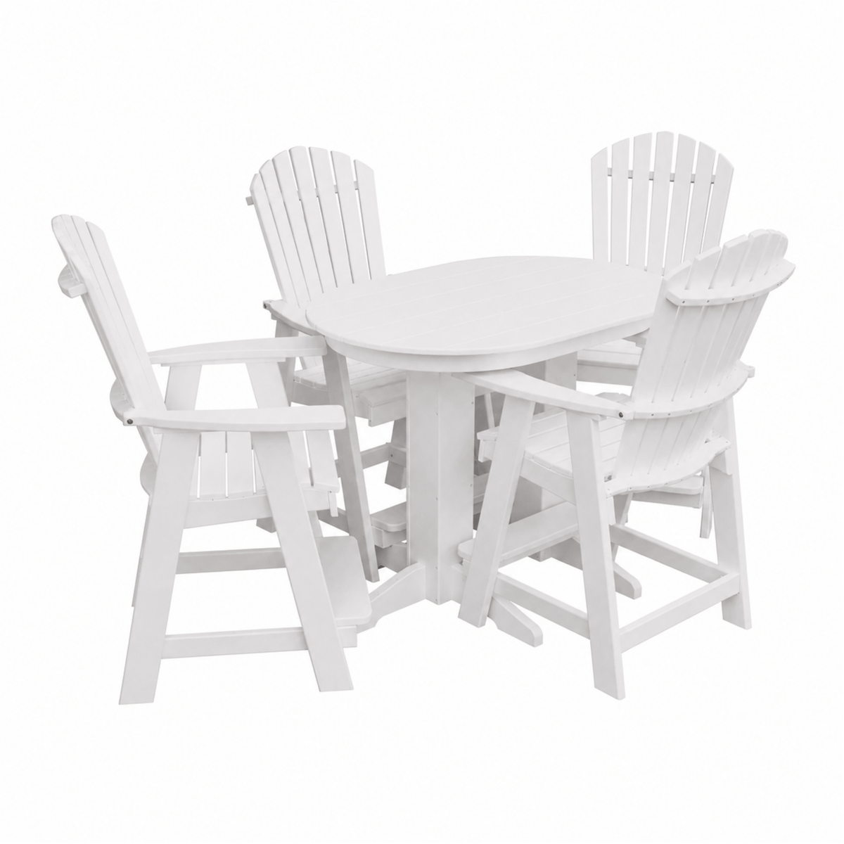 Keystone Amish Co. Sunburst 5-Piece Poly Counter Height Oval Dining Set