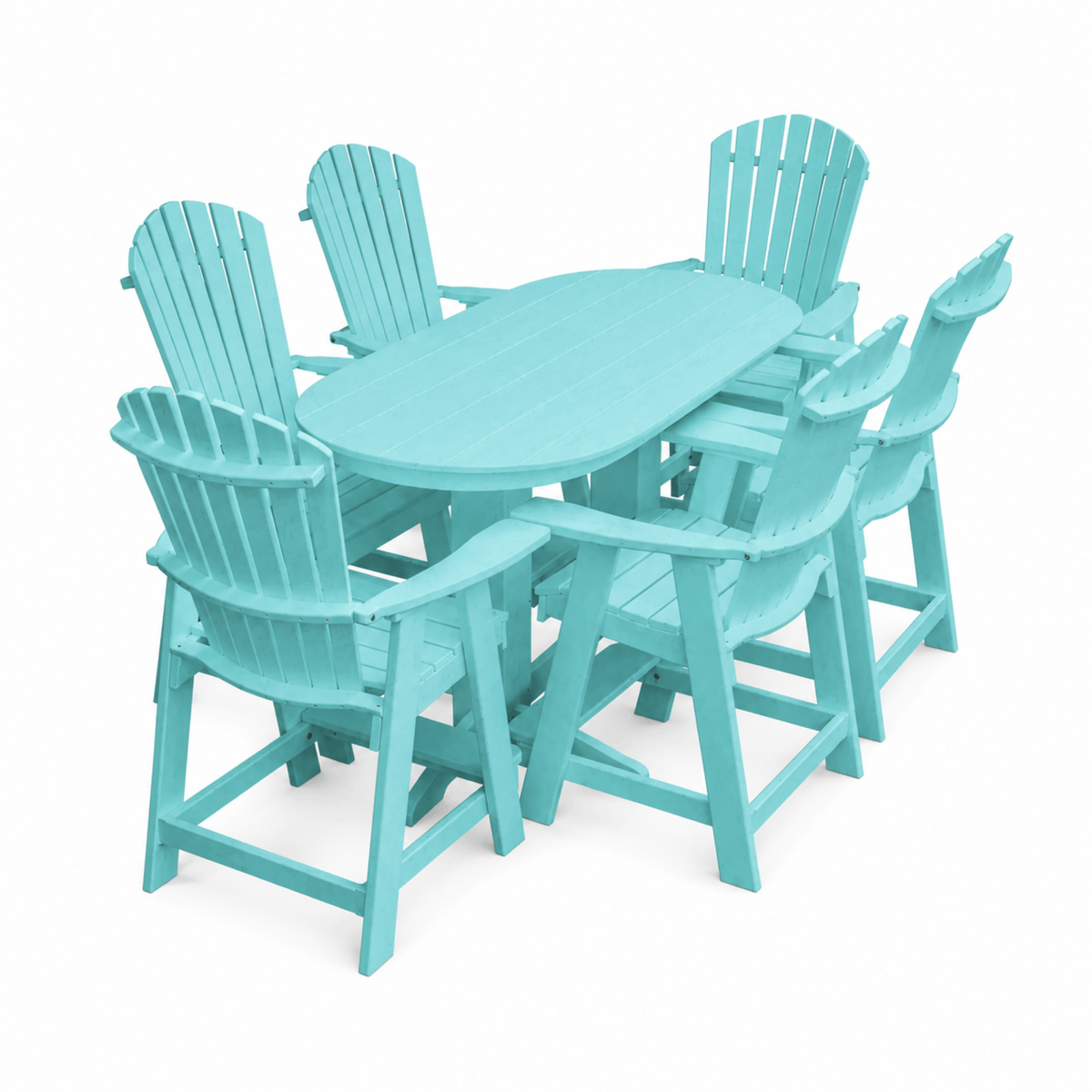 Keystone Amish Co. Sunburst 7-Piece Counter Height Poly Oval Dining Set