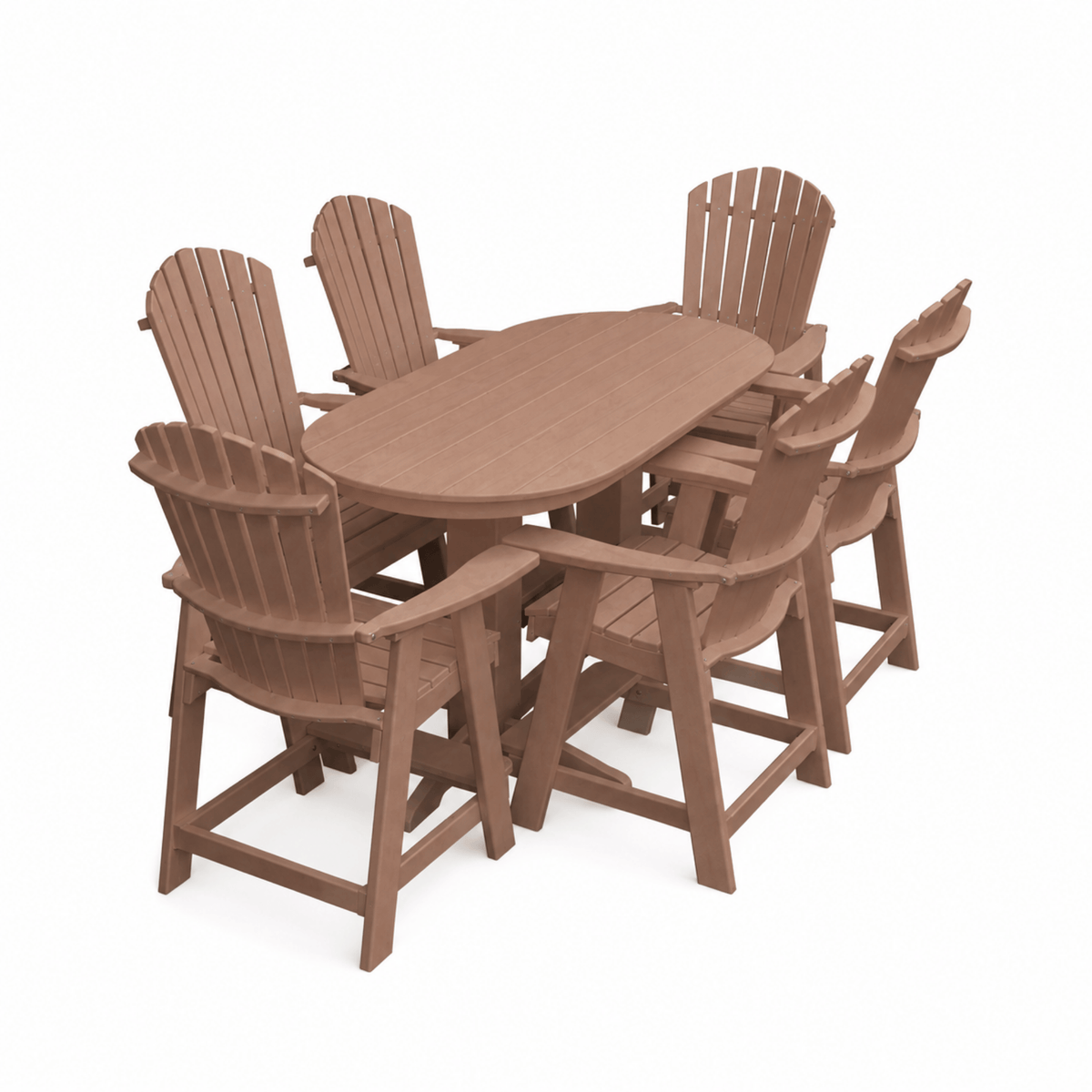 Keystone Amish Co. Sunburst 7-Piece Counter Height Poly Oval Dining Set