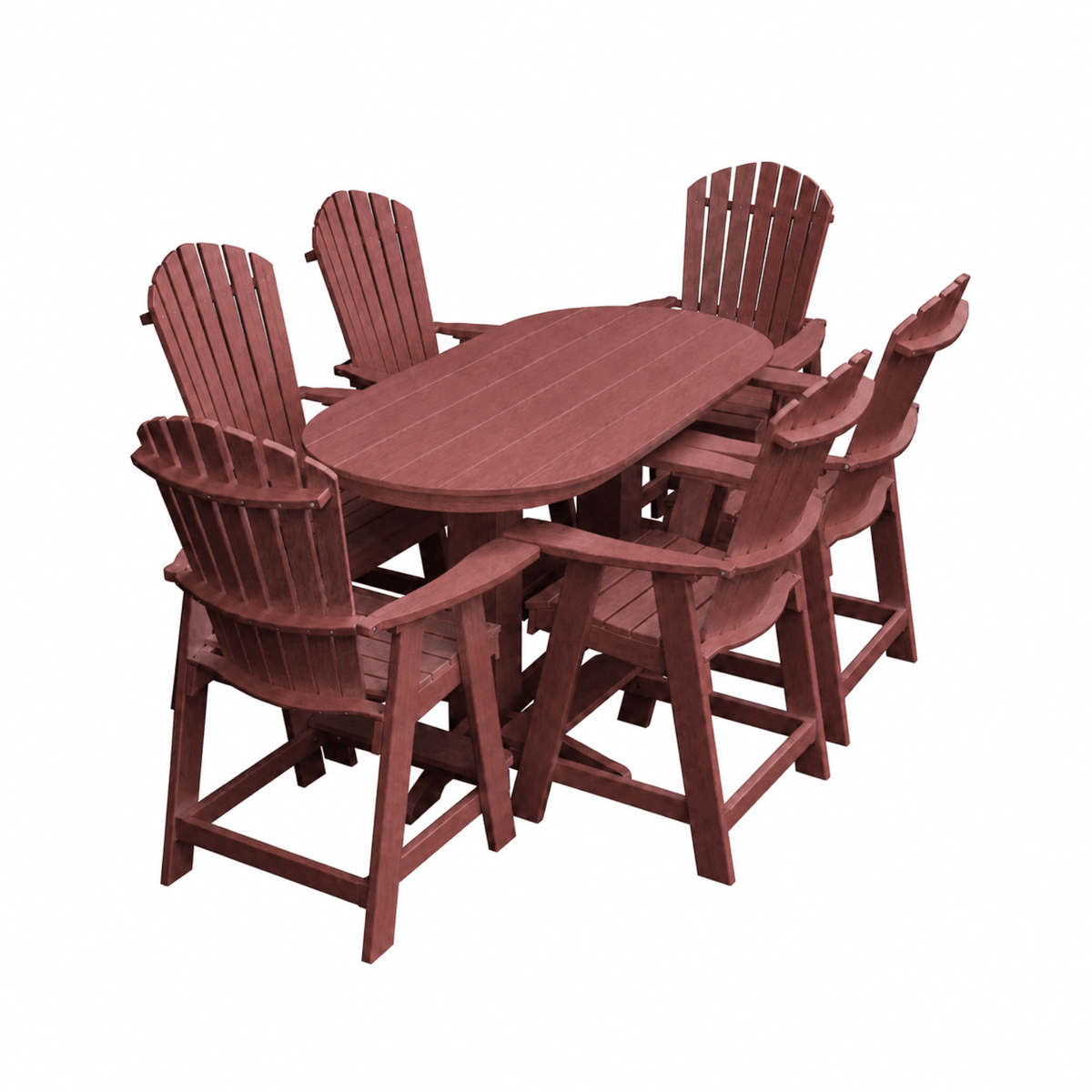 Keystone Amish Co. Sunburst 7-Piece Counter Height Poly Oval Dining Set