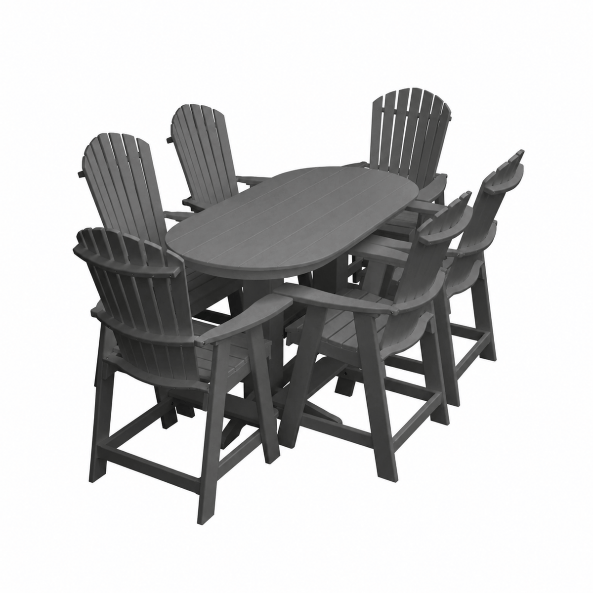 Keystone Amish Co. Sunburst 7-Piece Counter Height Poly Oval Dining Set