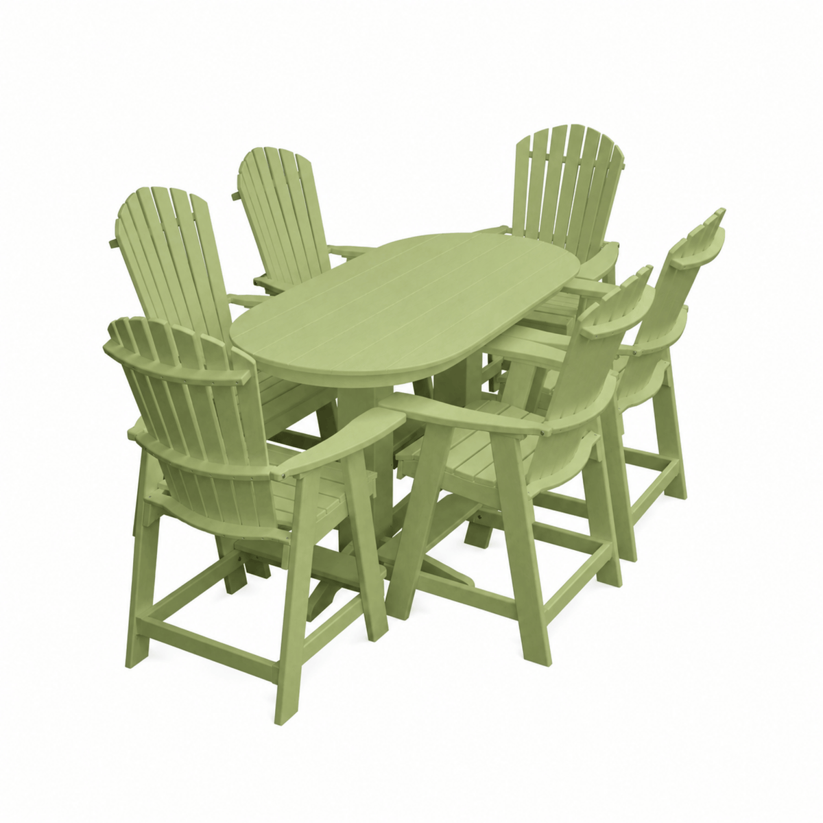 Keystone Amish Co. Sunburst 7-Piece Counter Height Poly Oval Dining Set
