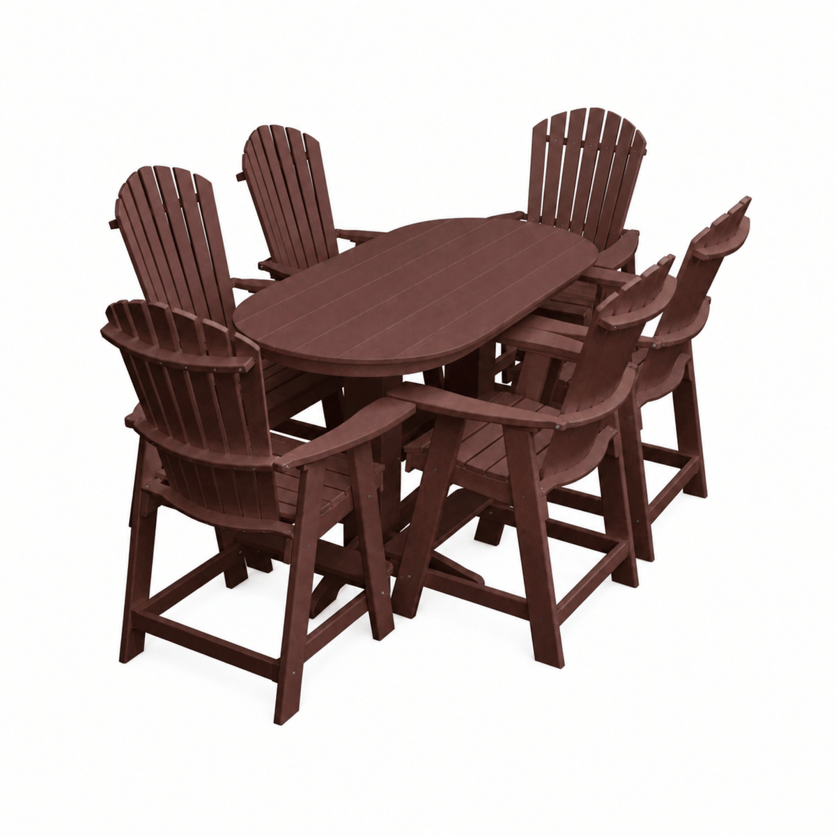 Keystone Amish Co. Sunburst 7-Piece Counter Height Poly Oval Dining Set